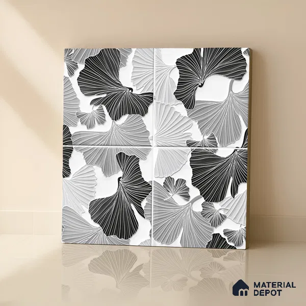 Floral Wall Tile TL 07244 Florina 1001 1 ft x 1 ft Ceramic Glossy Finish - 9 mm  | 2 mm Spacer is Mandatory | Please Expect a Slight Variation of Pattern (Sample)